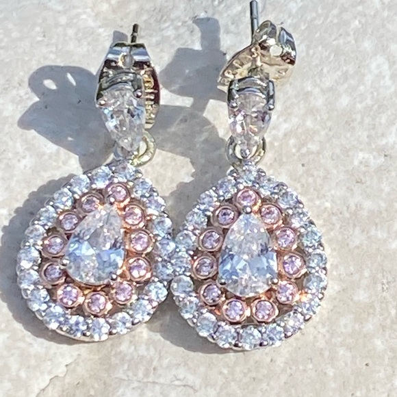 Genuine Crystal gold plated silver drop earrings Kohl’s Chrystina Rose - Picture 9 of 16